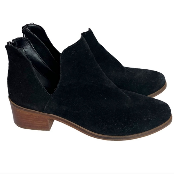 STEVE MADDEN Raisie Suede Leather Black Ankle Booties with Cutout Women’s Size 8 - Picture 5 of 9